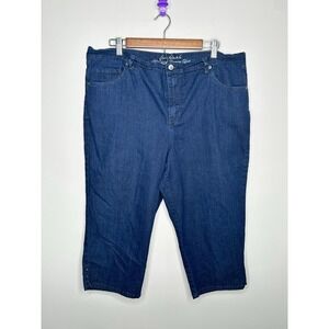 Gloria Vanderbilt Amanda Capri 16W Dark Wash Slimming Effect Denim Cropped